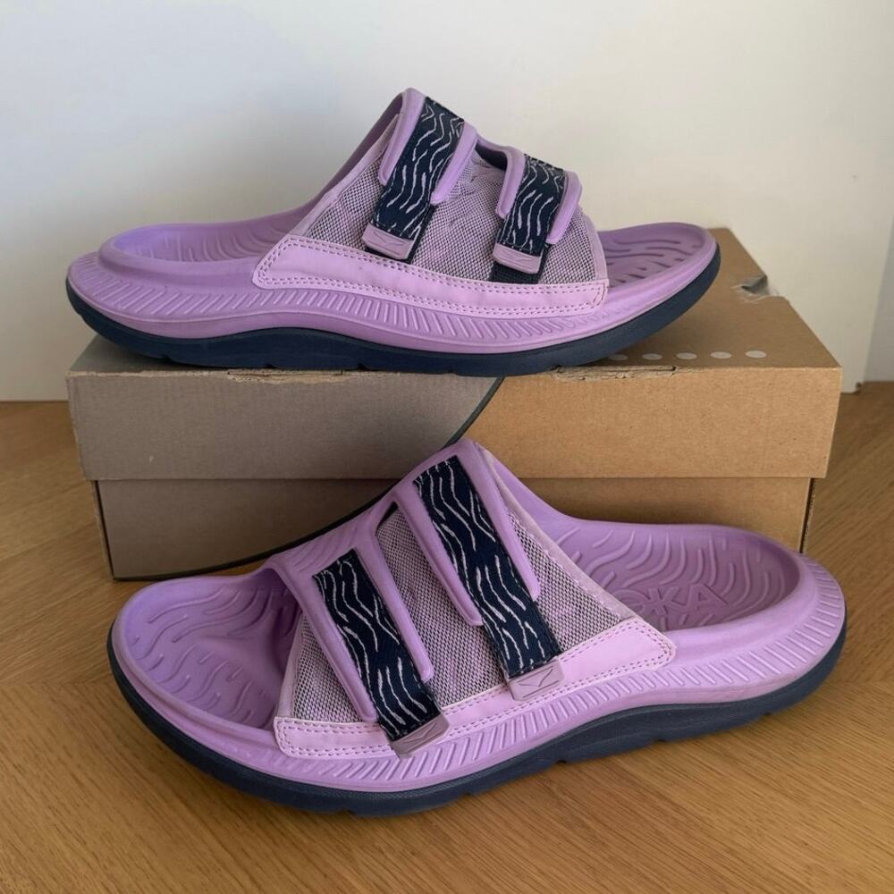 HOKA ONE ONE Ora Luxe ‘Violet Bloom’ Unisex Slides- SZ Men 9- Women 11